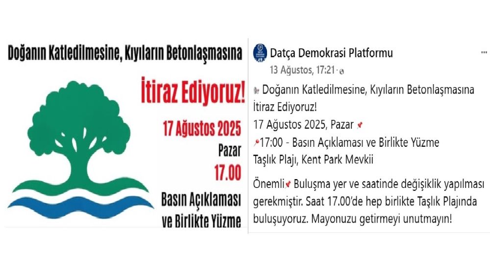 Doğanın Katledilmesine, Kıyıların Betonlaşmasına İtiraz Ediyoruz
