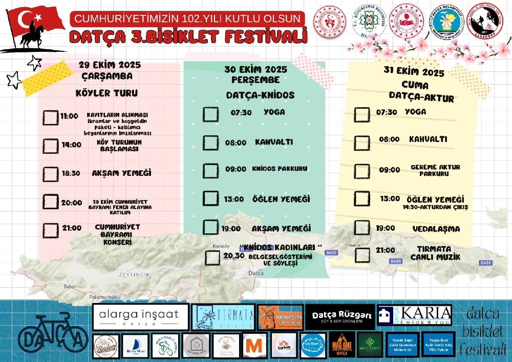 Datça 3.Bisiklet Festivali Başlıyor