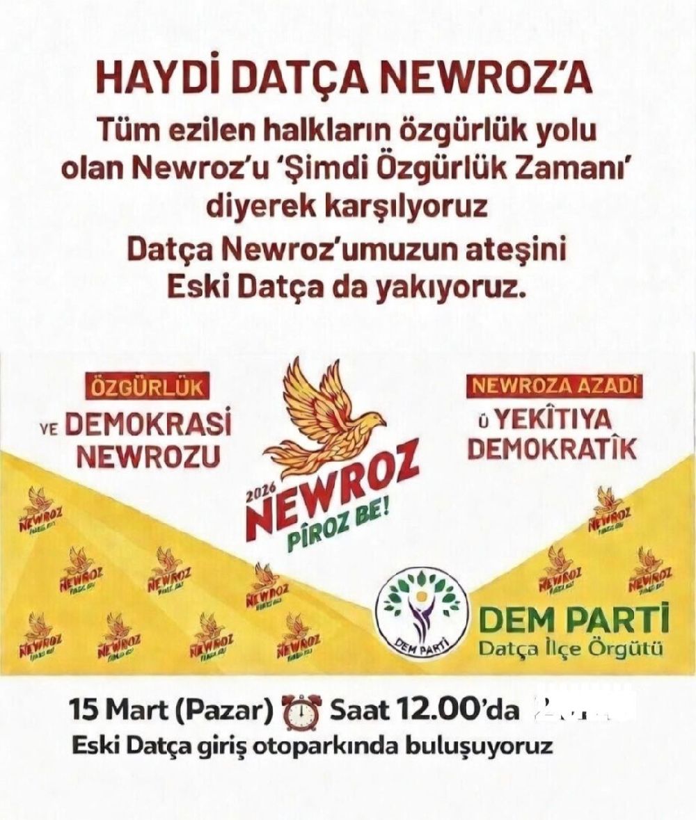 DEM Parti Datça İlçe Örgütü: Haydi Datça Newroz’a !