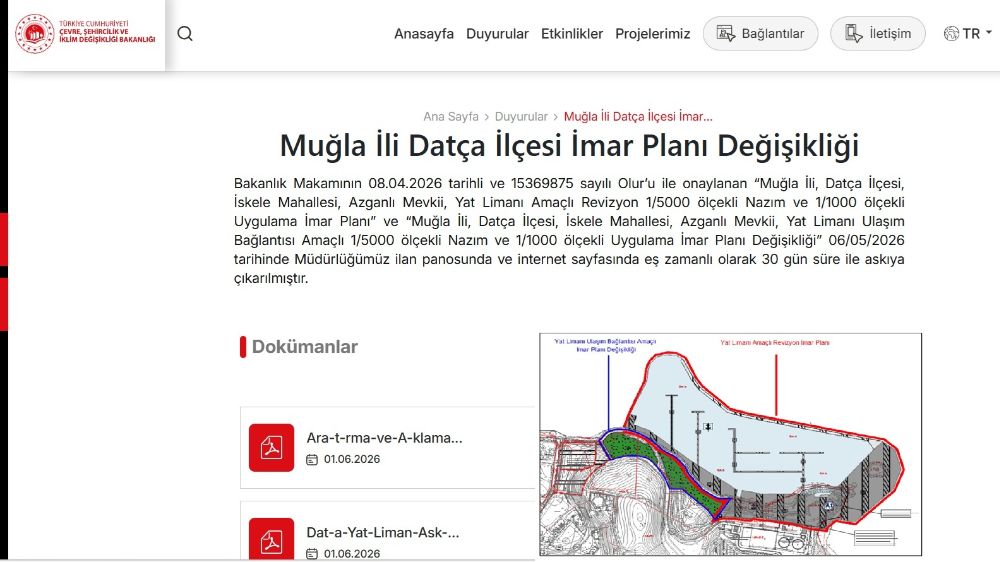 Yat Limanı için Önerilen İmar Planına İtirazlar var!