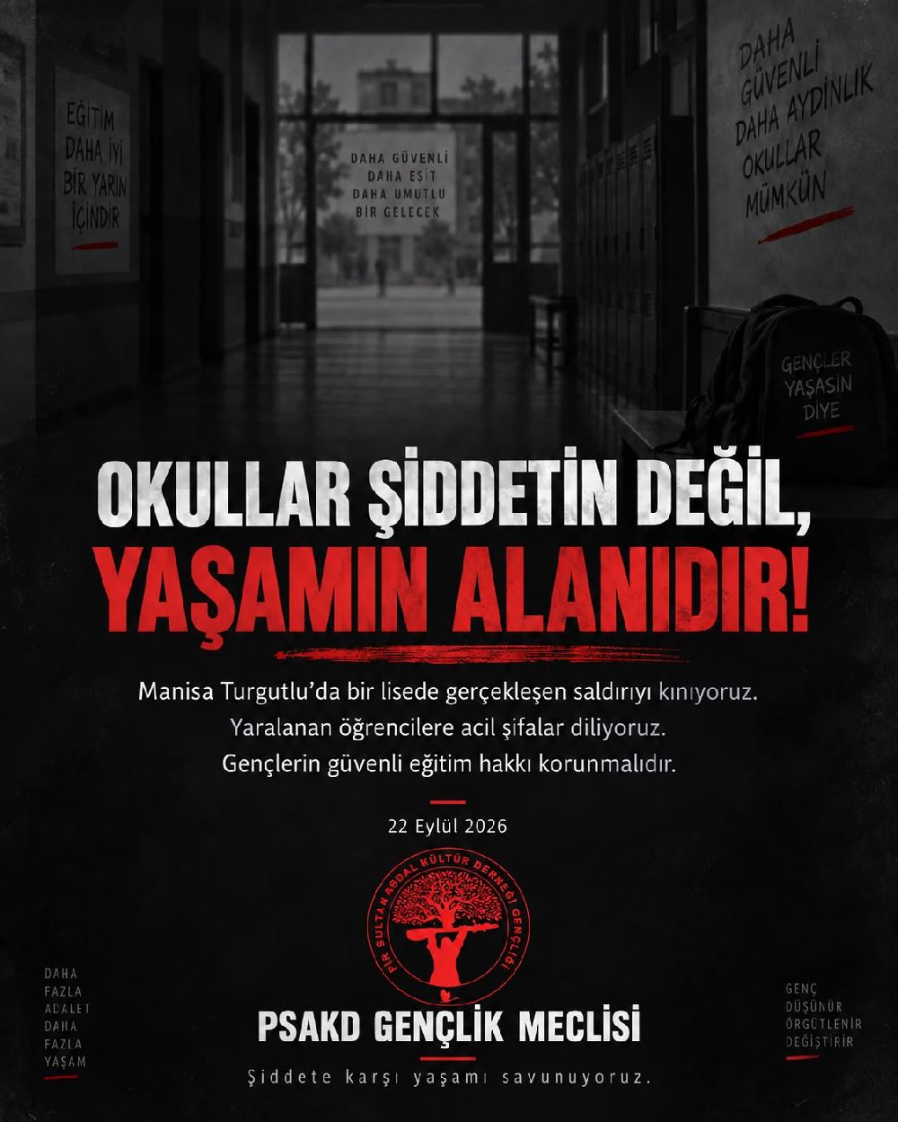 PSAKD Gençlik Meclisi: “Okullar Şiddetin Değil, Yaşamın Alanıdır”