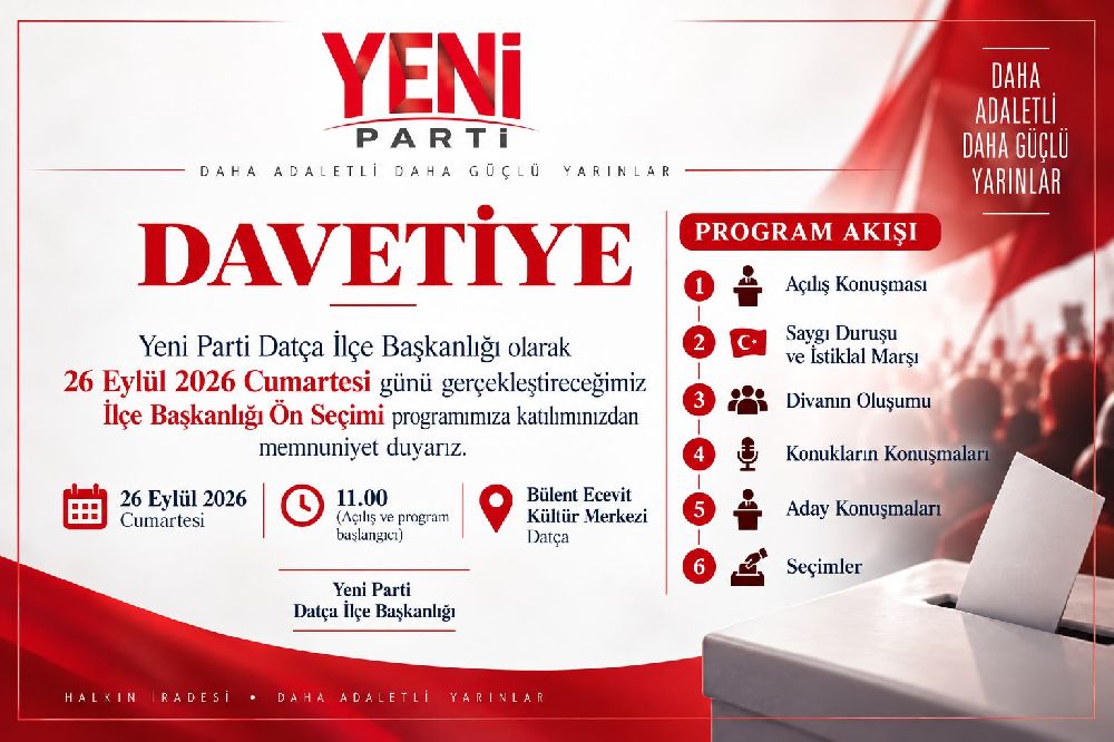 YENİ Parti Datça’da Sandık Yarın Kuruluyor